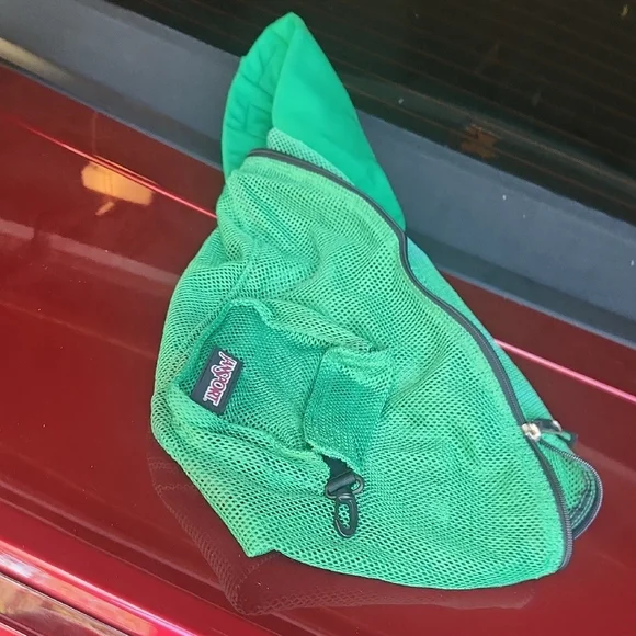 Jansport Vibrant Green Mesh Crossbody - Picture 4 of 5